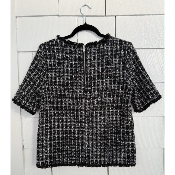 Glamorous Tweed Textured Top Quiet Luxury Old Money Preppy Clueless Women's Med - Picture 2 of 7